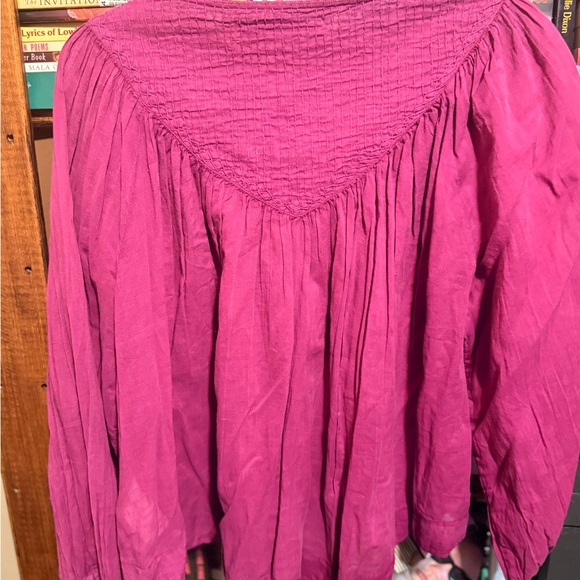 We The Free Magenta Button-Down Blouse - Picture 3 of 3